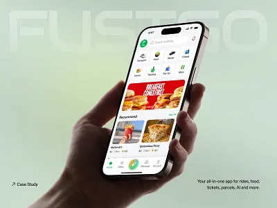 Fustgo — Booking App | UI/UX Design ai driven app best uiux agency booking app booking app ui booking experience app checkout booking app delivery app food ordering app minimalistlifestyle apps parcel delivery tracking real time ride tracking app ride booking app seative smart assistant lifestyle app ticket booking app tracking app ui uiux design