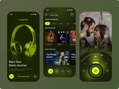 Music Mobile App – Stream, Discover & Enjoy app app design ios app mobile mobile app mobileappdesign music music app music streaming musician now playing palylist player playlist product design sounddesign streamingapp ui ux