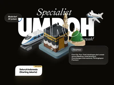 Flyer Umroh Design | Umroh Gembira Specialist Umroh Mewah 3d airbnb branding china design liquidglass logo travel umroh