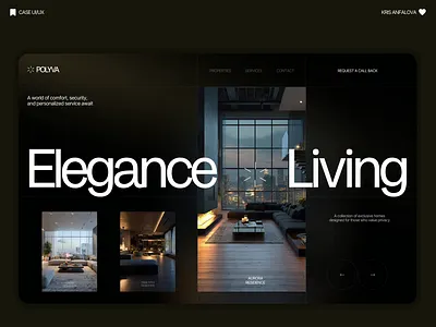 POLYVA - interior Studio Landing Page animation architecture studio website clean ui creative web design hero section design homepage design interior design landing page interior design website landing page design luxury interior design marketing website minimal website project gallery website residential interior design scroll animation ui design ux design web design