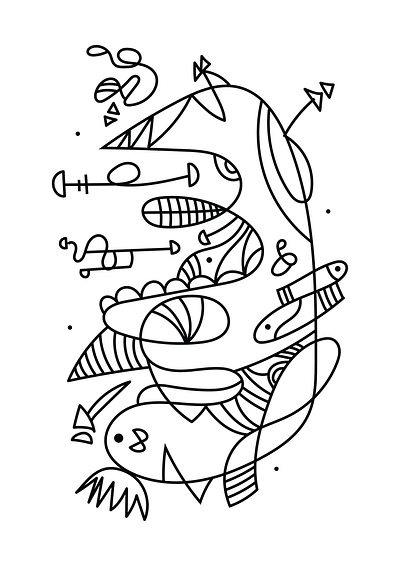 My weird friends created by my inner child :) abstract illustration line art weird