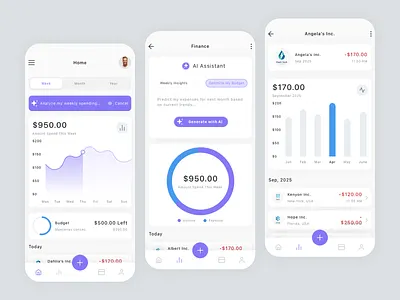 AI Banking & Finance App Design app appdesign banking chart design figma finance mobileapp ui ui design ui kit ux ıi