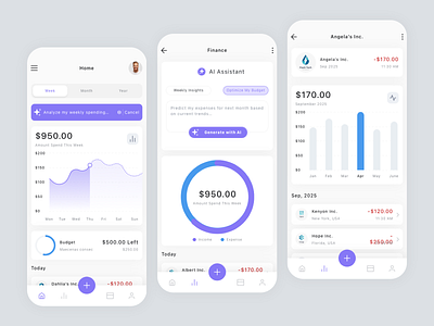 AI Banking & Finance App Design app appdesign banking chart design figma finance mobileapp ui ui design ui kit ux ıi