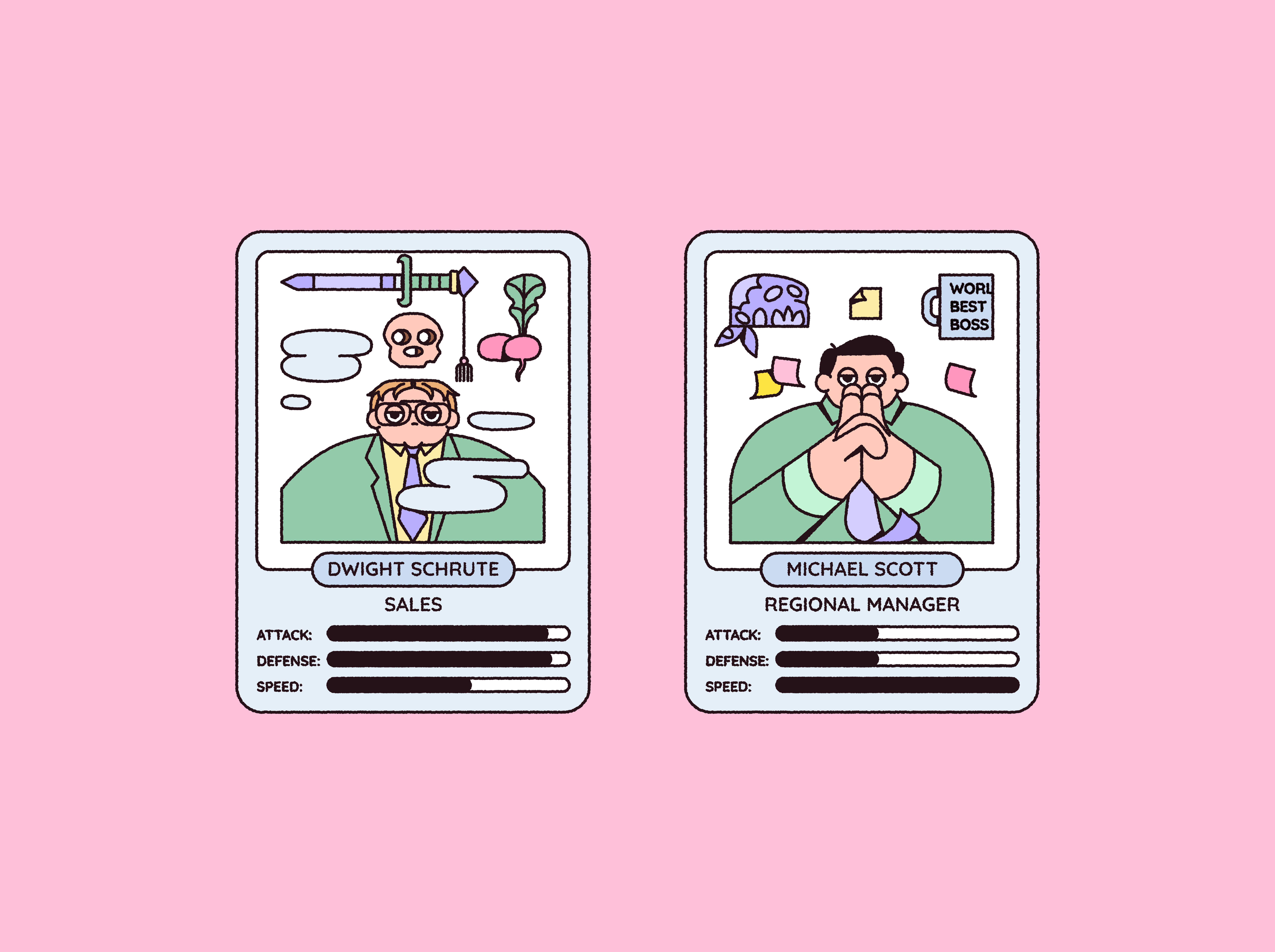 The Office - Studio Proactive cards character character design design freelance freelance illustrator illustration illustrator vector