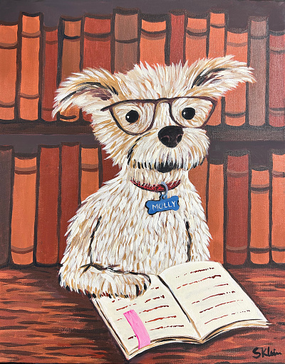 Molly acrylic dog painting
