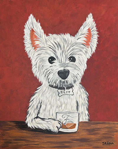 Riley acrylic canvas dog painting
