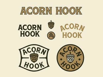 Acorn Hook Tattoo Furniture Branding branding design drawing graphic design handmade illustration lettering logo type