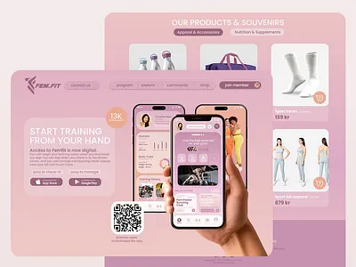 FEMFIT BRAND, WEB & DESIGN PRODUCT animation branding femin feminine fitness graphic design gym logo motion graphics ui webdesign women