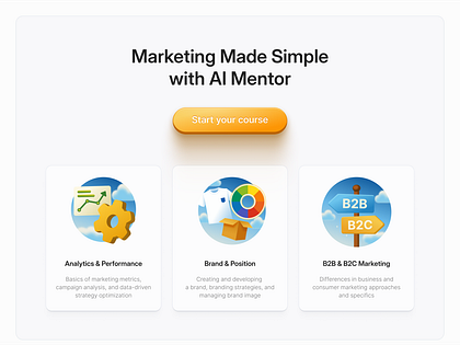 AI Mentor Marketing Paths – UX/UI Icons & Interactive Learning