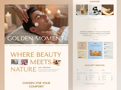 Spa Website Design — Kalm Moments beauty designcommunity designsystem figma kalmoments landingpage responsive spa spadesign ui uidesign webdesign wellness