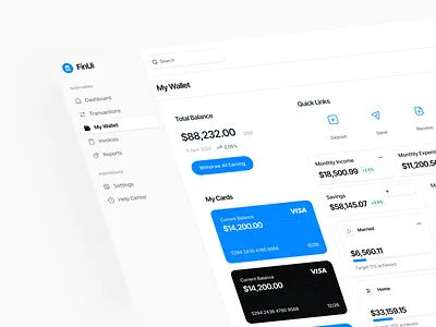 FinUI – Smart Finance Dashboard dashboard dashboard design landing page ui ui design uiux uiux design ux design welldux