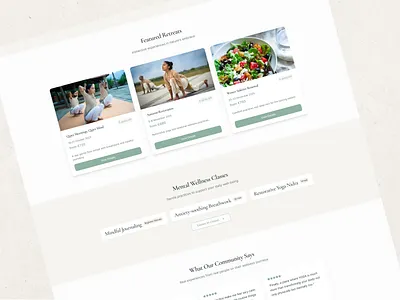 Yoga Retreat Website framer health healthcare lovable retreat ui uiux webdesign website websitedesign yoga