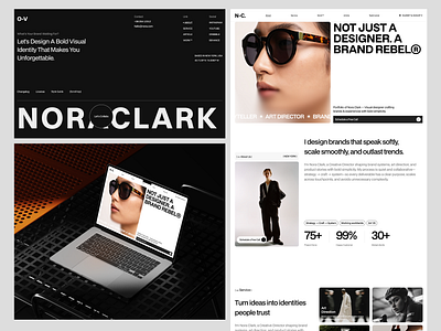 Nora Clark - Portfolio Website agency bold creative creative director dark framer hompage iskhoirul anam landing page minimalist personal personal portfolio personal website portfolio ui ux web design webflow website website design