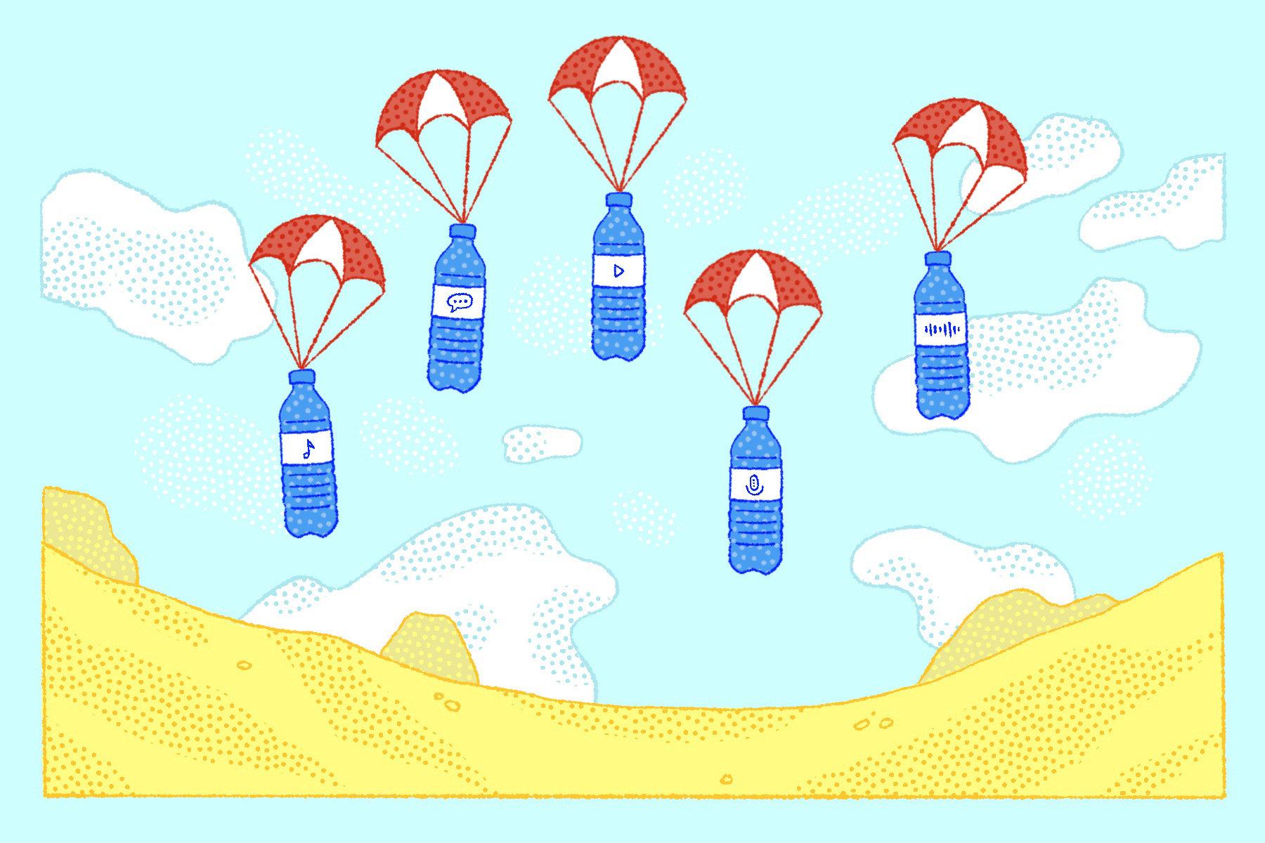 Media Desert communication desert editorial editorial illustration europe media media aid media desert music news news desert philanthropy philanthropy media podcast recording sos us media