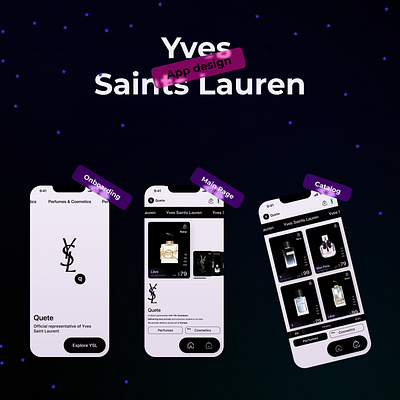 Yves Saints Lauren & Quete | app design 3d animation branding graphic design logo motion graphics ui