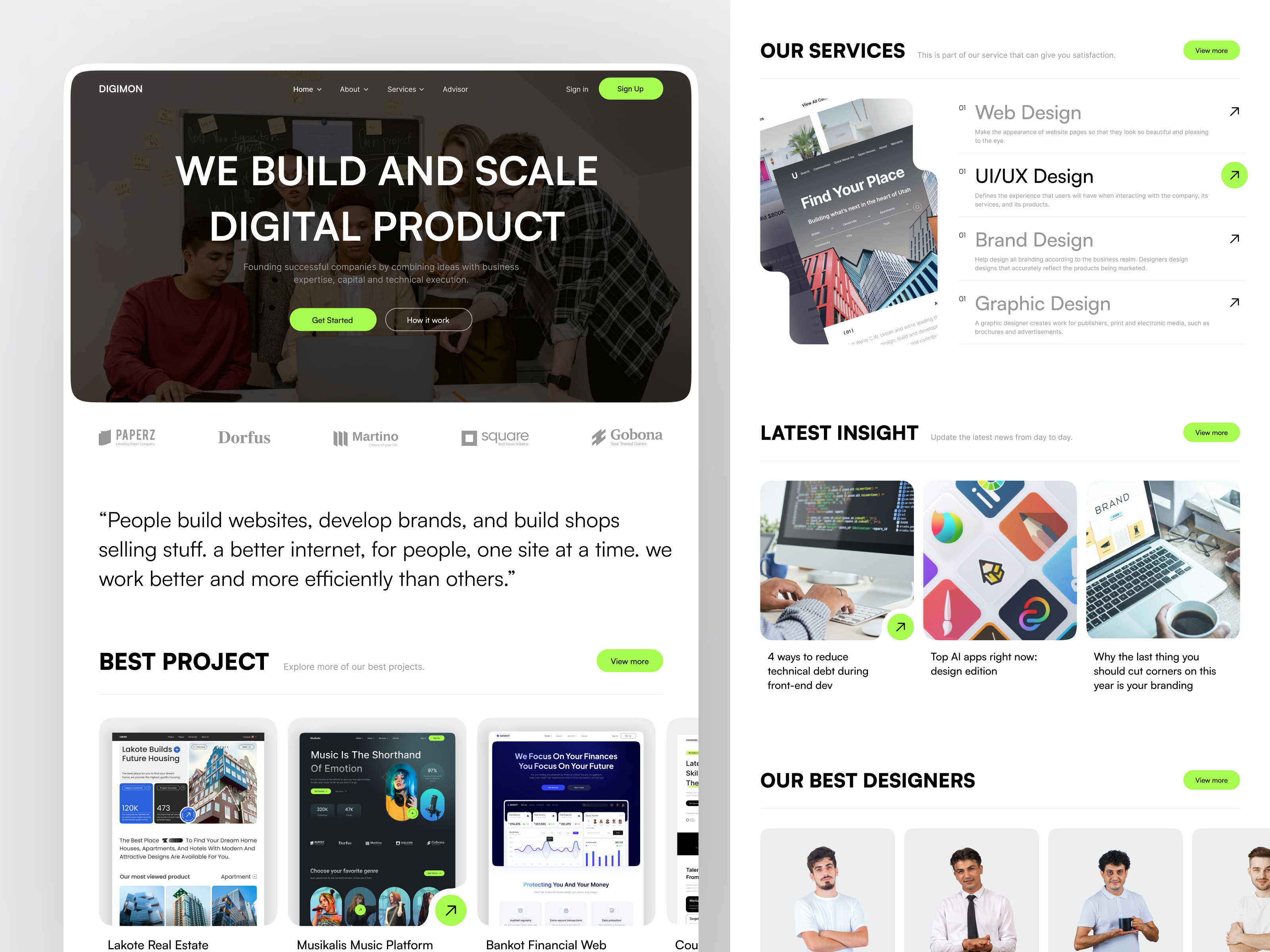 Digimon - Creative Agency Landing Page