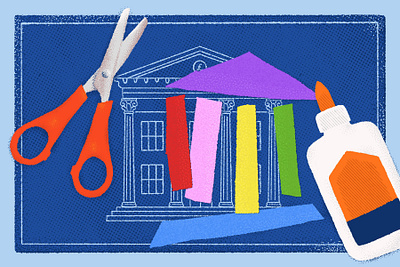 Copy/Paste 2d 2d art art supplies arts and crafts blueprint blueprint design construction construction paper craft supplies crafting editorial illustration glue illustration philanthropy philanthropy illustration scissors