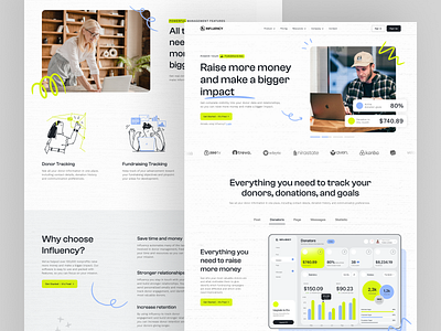 Fundraising Website UI corporate website fundraising fundraising website homepage landing page saas web website website design