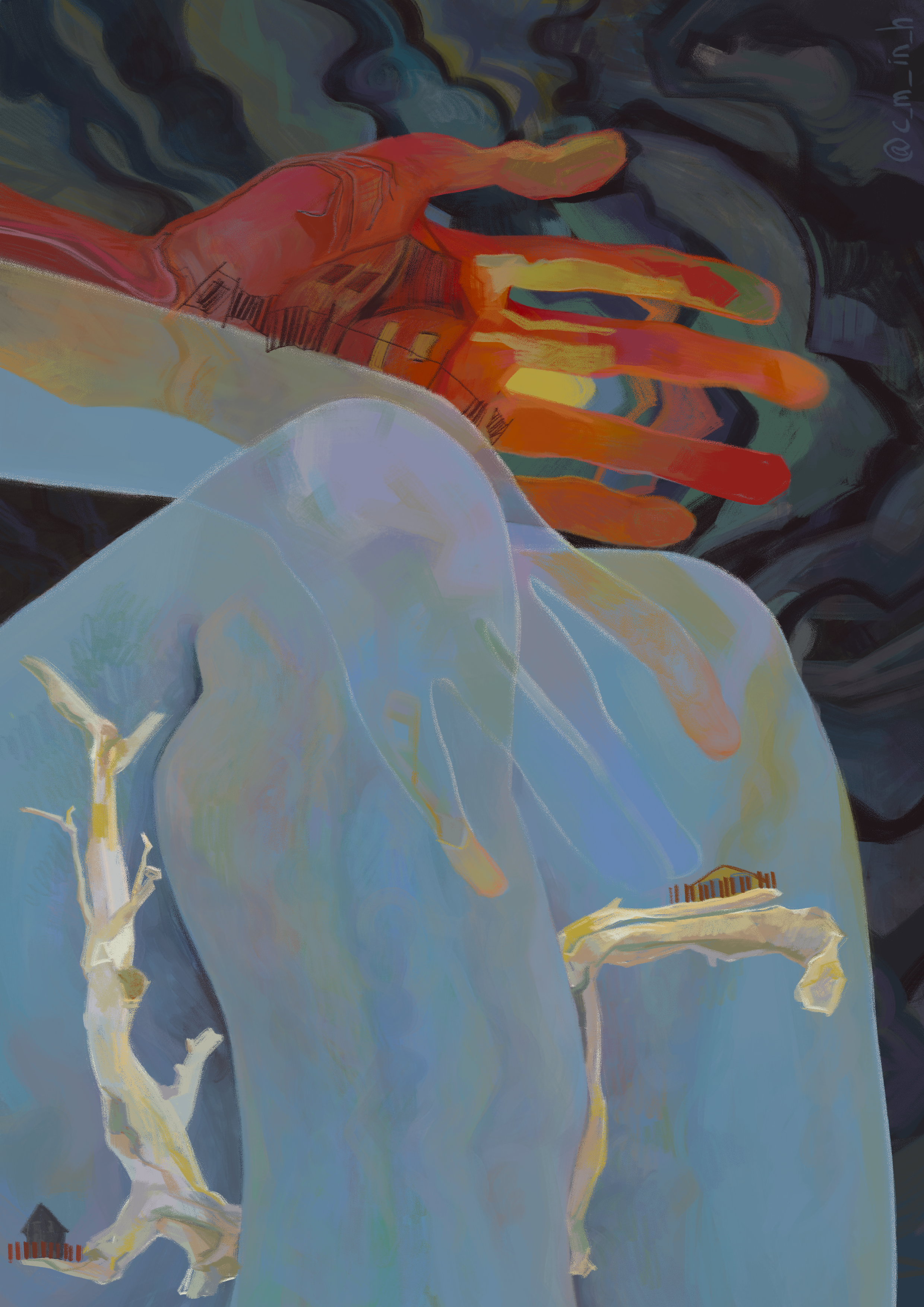 on the skin of the field illustration