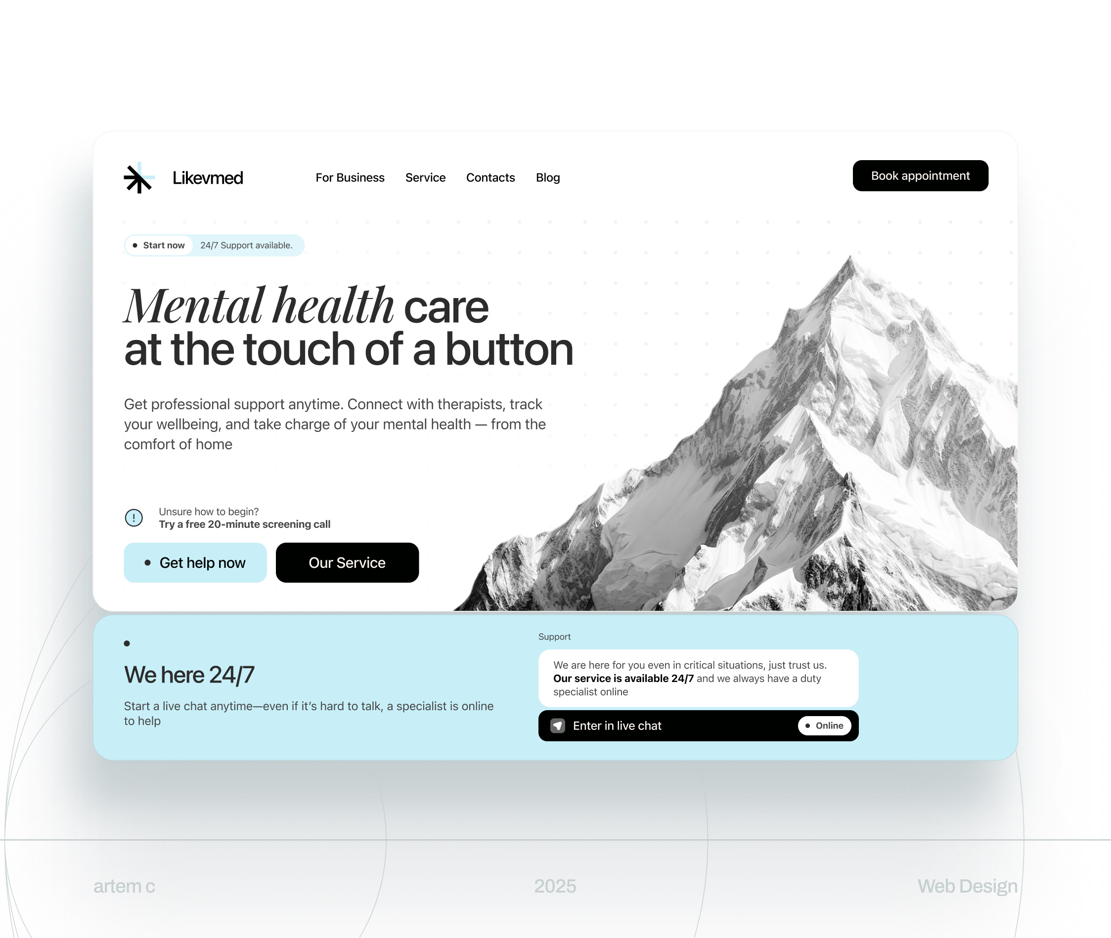 Mental health specialist website landing design logo ui web web design website