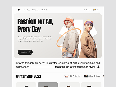 Veson - Ecommerce Landing Page concept ecommerce fashion female figma homepage landing page male minimalis simple design ui user interface winter fashion
