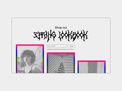 Editorial Lookbook Homepage Website aesthetics ecommerce editorial fashion gradient lookbook shop typography