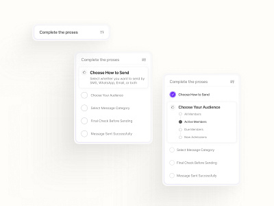 Stepper Flow - Complete Process bulk sms send dashboard login design design system figma full flow sms send stepper step from stepper ui ui design ui kit ux