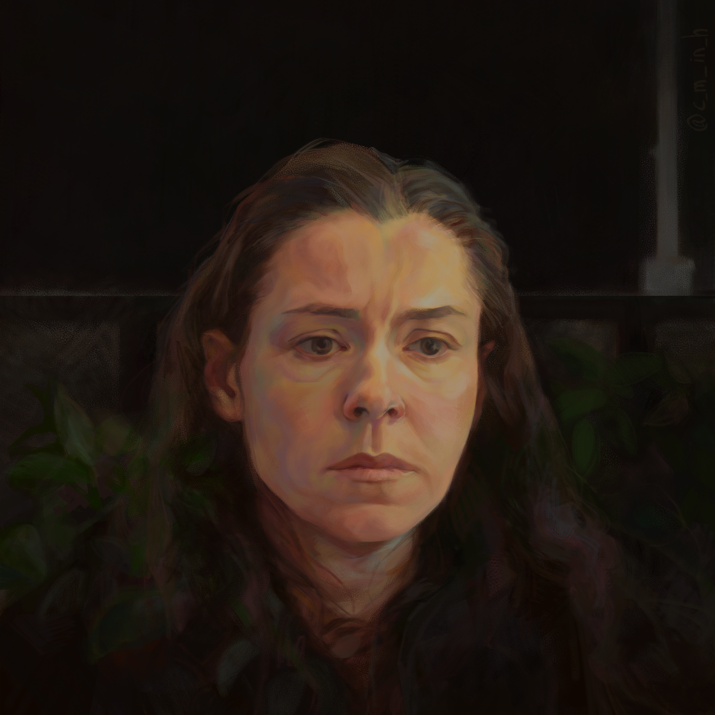 a portrait study for a film poster illustration