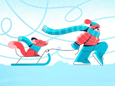 Winter walk 🐶 app branding design graphic design illustration logo typography ui ux vector