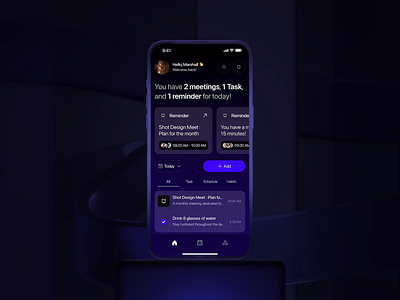 Task Management App - Interaction app app design app ui design clean dark mode date design interaction management mobile app design mobile app ui modern schedule task management ui ux