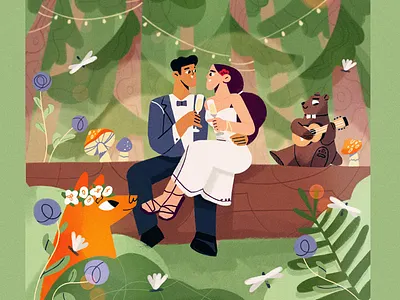 Wedding season 🌲 app branding design graphic design illustration logo typography ui ux vector