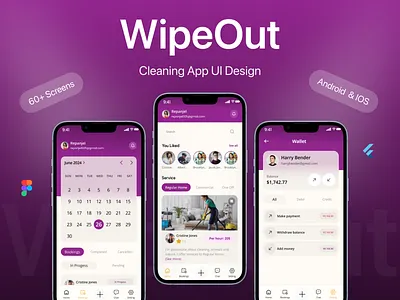 Cleaning service provider app android app apurba cleaning app ios mobile mobileapp ui uiux ux wipeout
