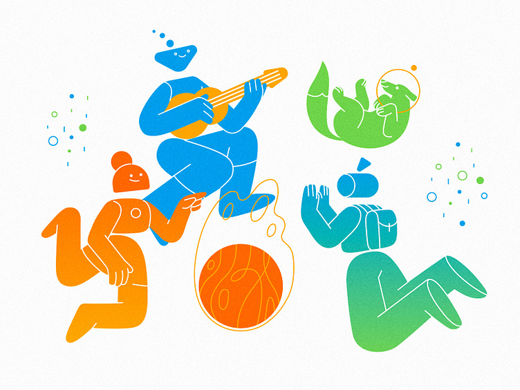 Singing around the Bonfire ☄️ app branding design graphic design illustration logo typography ui ux vector