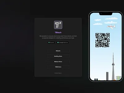 Digital Business Card with QR business card design logo ui
