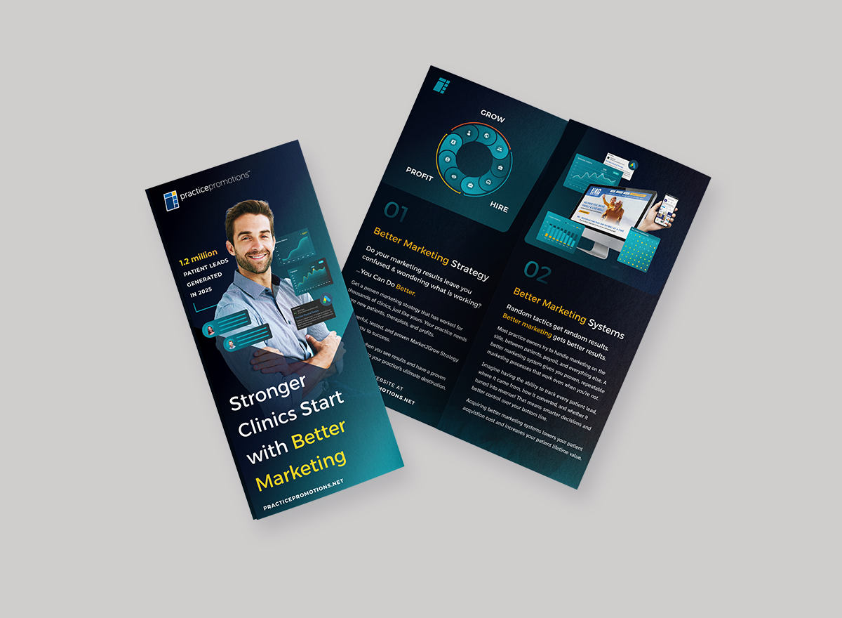 Medical Marketing Agency Brochure branding brochure case study design digital art direct mail graphic design graphs layout marketing marketing agency medical marketing physical therapy print marketing