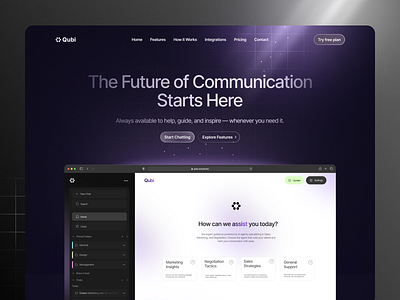 AI Chat Bot Landing Page & Mobile Design ai app design ai assistant ai assistant landing page ai chat bot landing page ai mobile app ai product app chatgpt chatgpt app gemini app gen ai landing page generative ai saas design startup ui ux virtual assistant webdesign