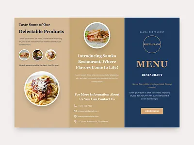 Restaurant Advertising Brochure animation branding brochure design graphic design illustration logo poster typography ui ux vector