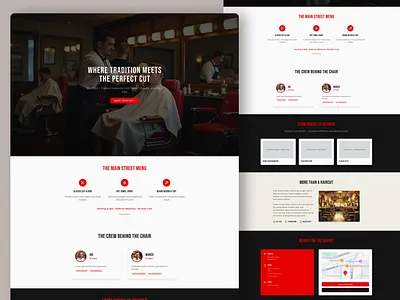 Barbershop Landing Page animation branding design graphic design illustration logo typography ui ux vector