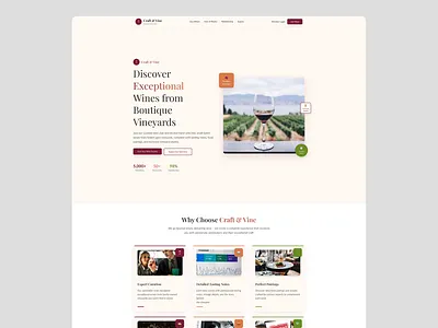 Wines Boutique Landing Page animation branding design graphic design illustration logo typography ui ux vector