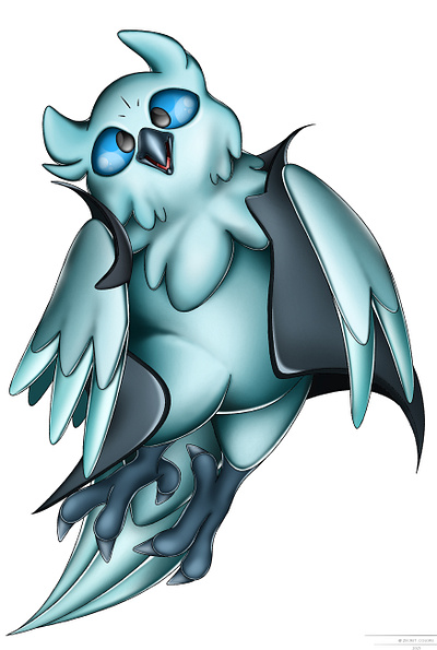 cyan owl art bird owl