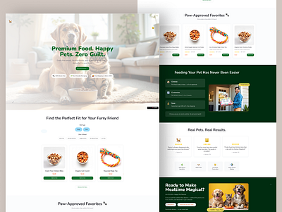 Premium Pet Food Shop Website animation branding design graphic design illustration logo typography ui ux vector