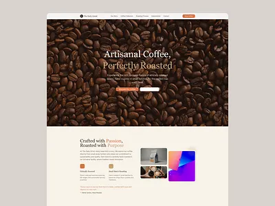Coffee Roastery Landing Page animation branding design graphic design illustration landing logo typography ui ux vector webdesign website