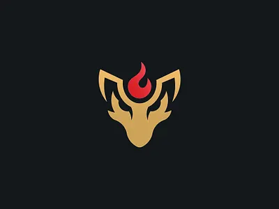 Fox Flame logo unused for sale abstract aggressive angry branding business care cat clam elegant flame fox head icon illustration pet puppy red standard unique wolf