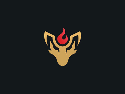 Fox Flame logo unused for sale abstract aggressive angry branding business care cat clam elegant flame fox head icon illustration pet puppy red standard unique wolf