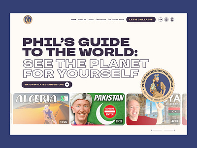 UI/UX Web Design For Travel Content Creator - Phil content creator conversion focused web design e commerce website ui design figma uiux design landing page design mobile app uiux design modern minimal ui design prototype wireframe design responsive website design travel uiux uiux design user interface redesign revamp ux research user flow mapping web app dashboard design website ui design