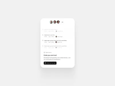 Minimal Activity Card UI activity feed card design clean ui component design dashboard design design system developer dashboard figma interface design light mode minimal ui modern design open source product ui ui component ui design ux design web app
