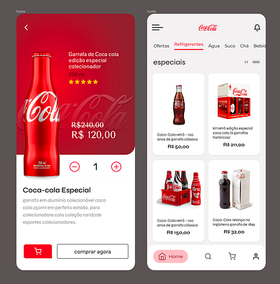 UI Design - App Colecionáveis da Coca-Cola app cola cola conceito design figma ui