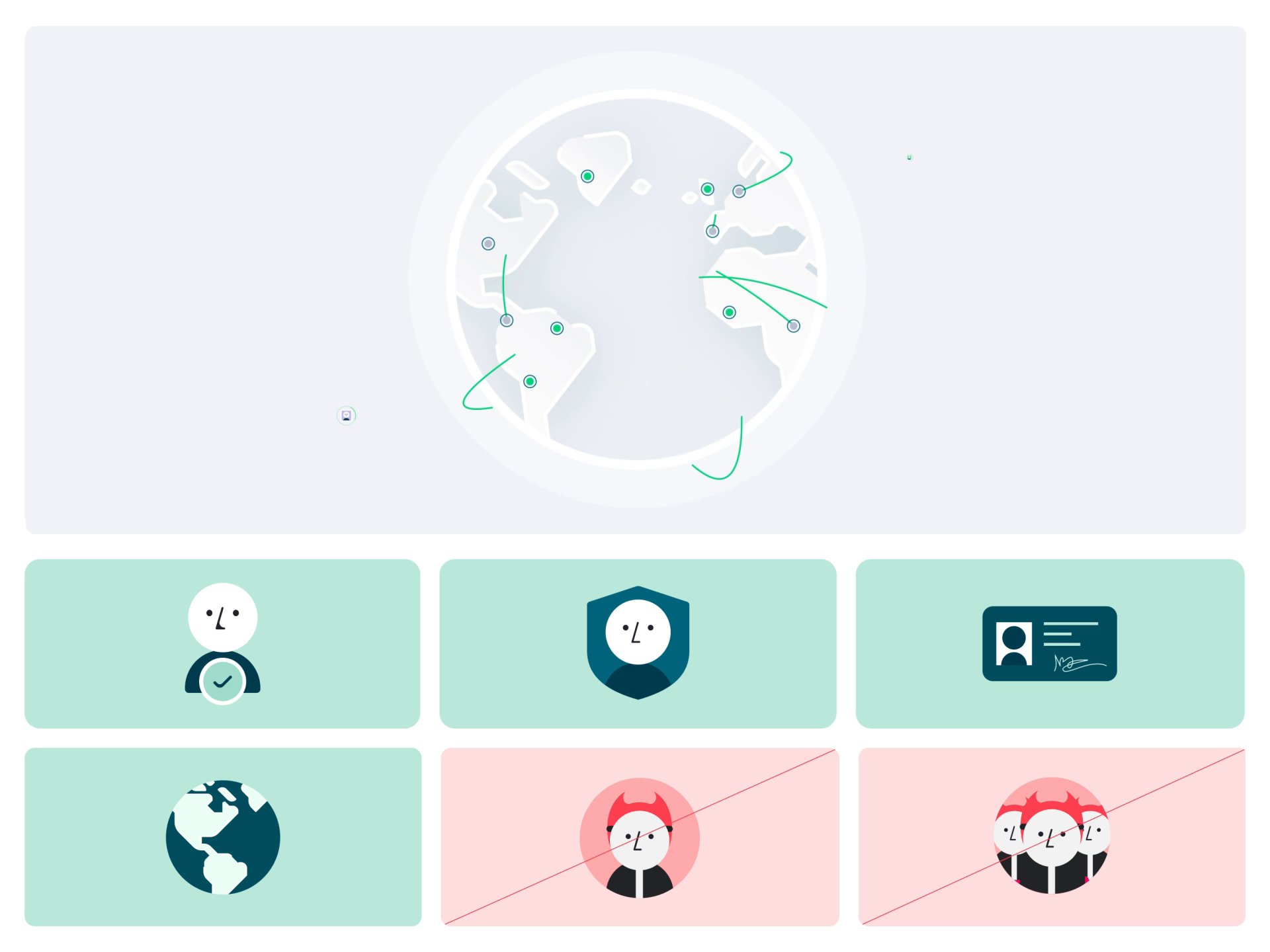 Example of Veriff Brand Illustration - Verified users animation