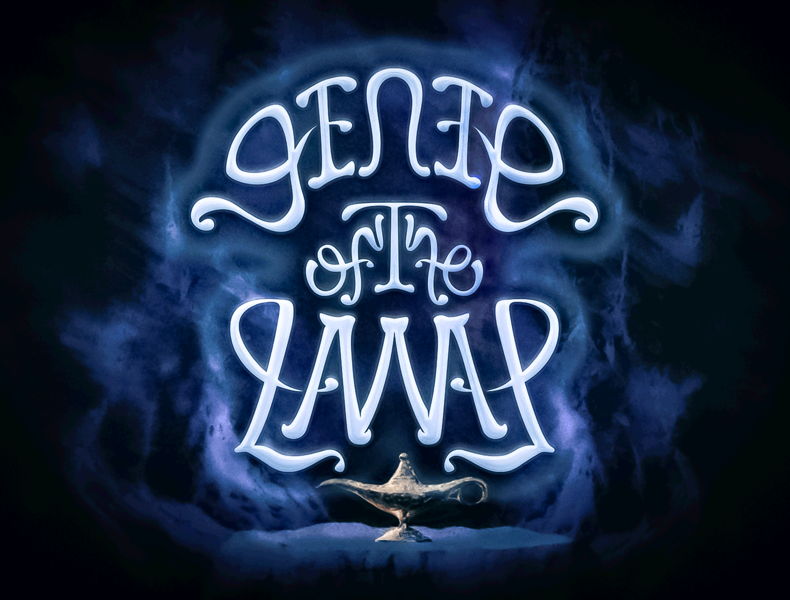 Genie of the Lamp Ambigram ambigram design graphic design illustration lettering logo vector