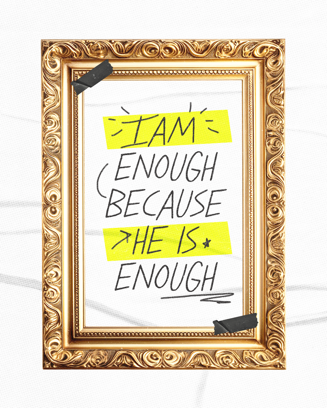 I am Enough because He is Enough | Christian Poster christian